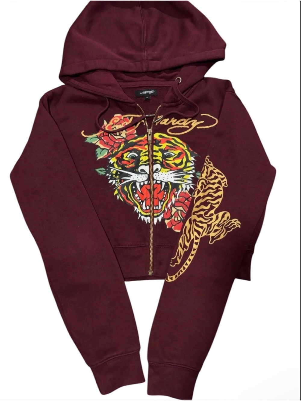 Retro Tiger Cropped hoodie Ed Hardy